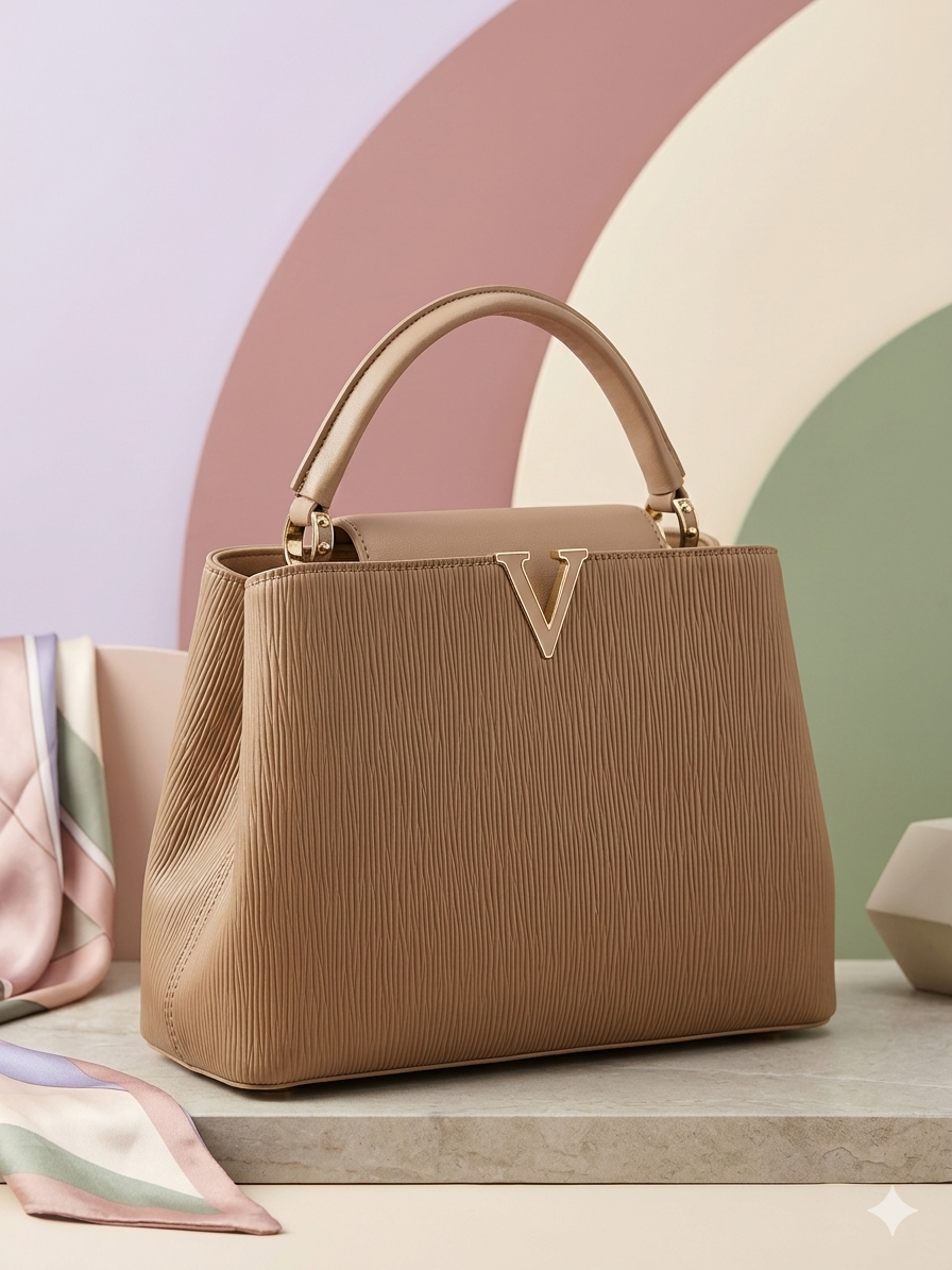 The Gold "V" Pleated Bag