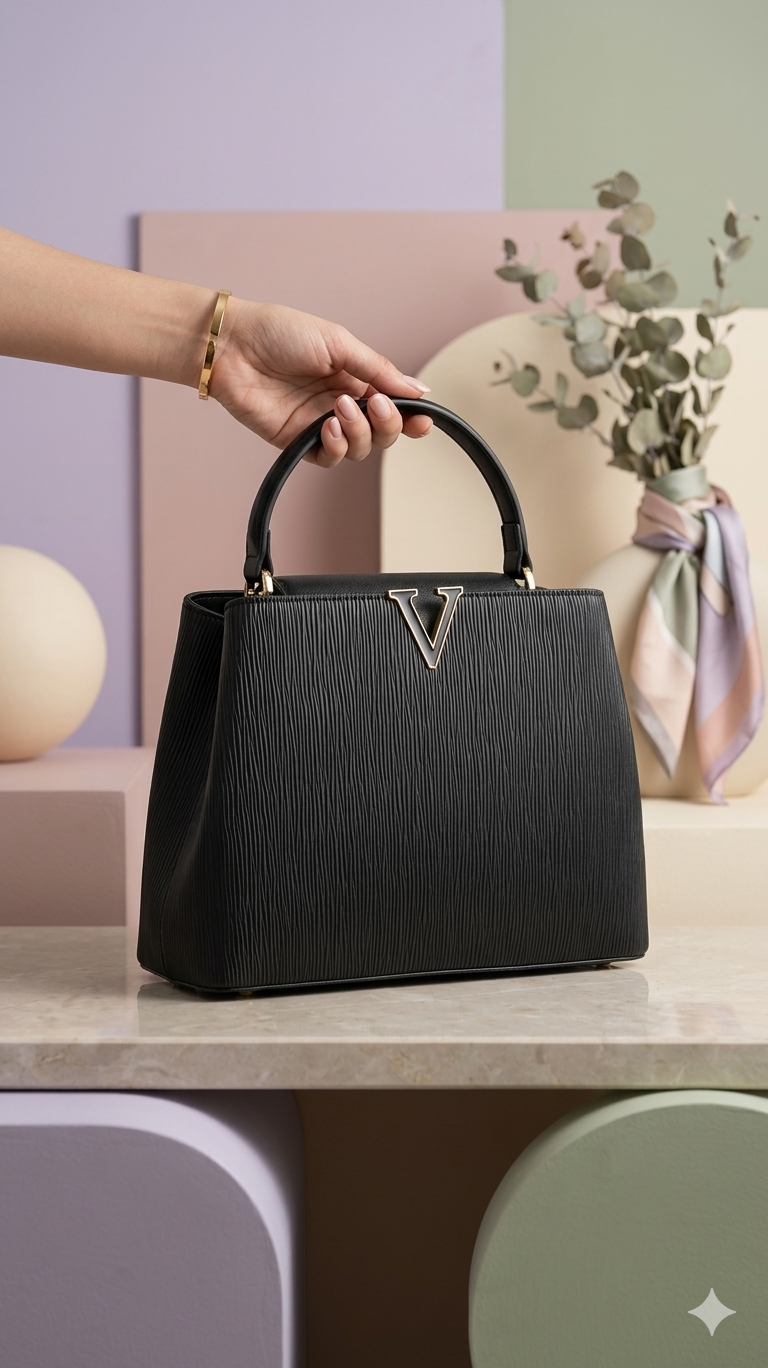 The Gold "V" Pleated Bag