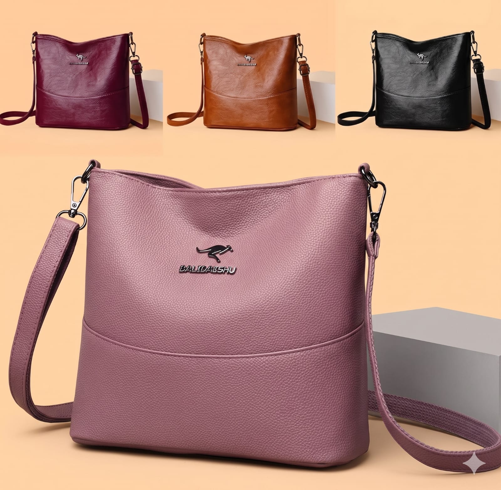 The Jingpindaishe Women's Vintage Style Bucket Crossbody Bag delivers both.