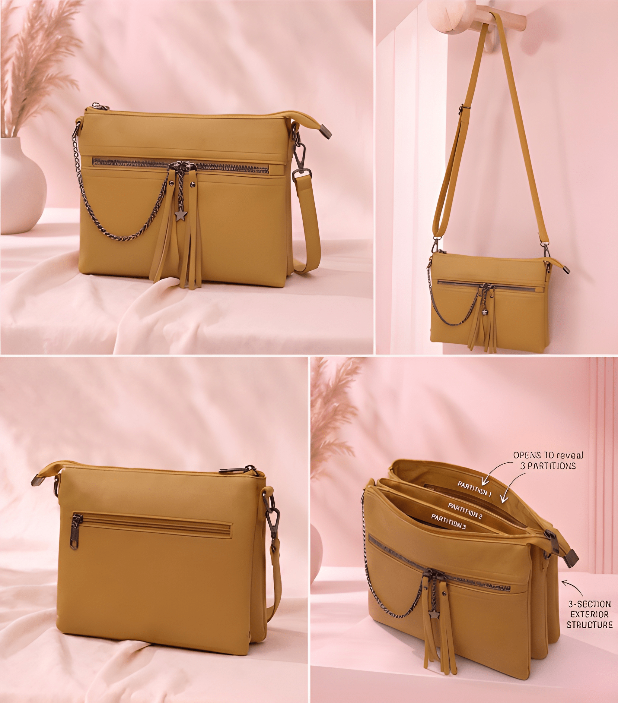 The Star-Charmed Multi-Pocket Crossbody bag.