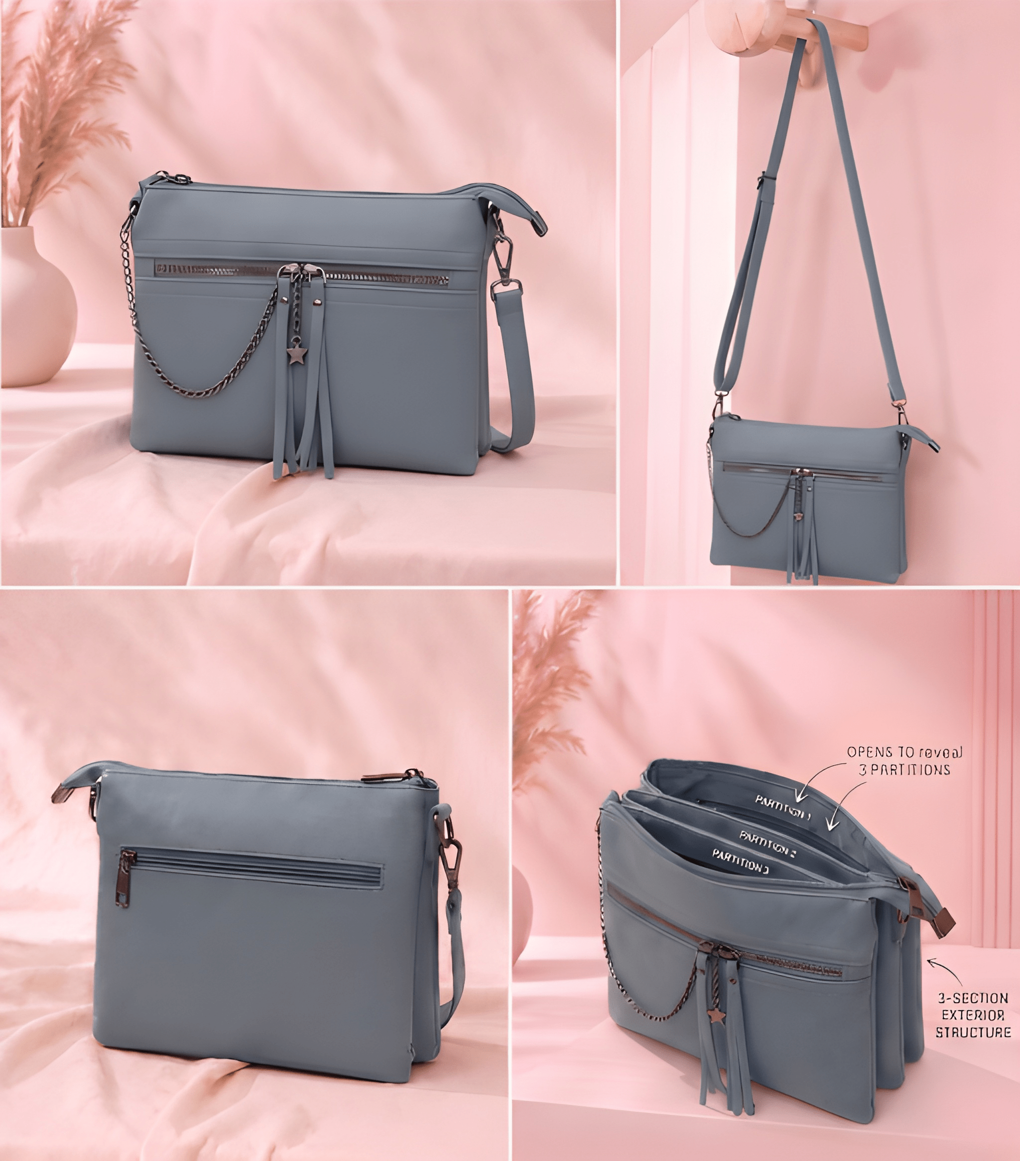 The Star-Charmed Multi-Pocket Crossbody bag.