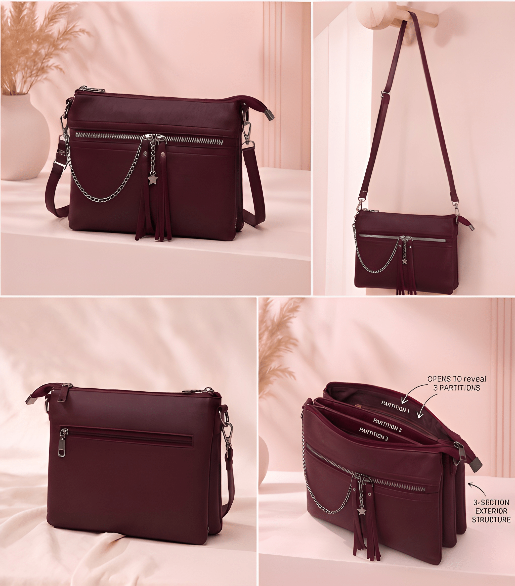 The Star-Charmed Multi-Pocket Crossbody bag.