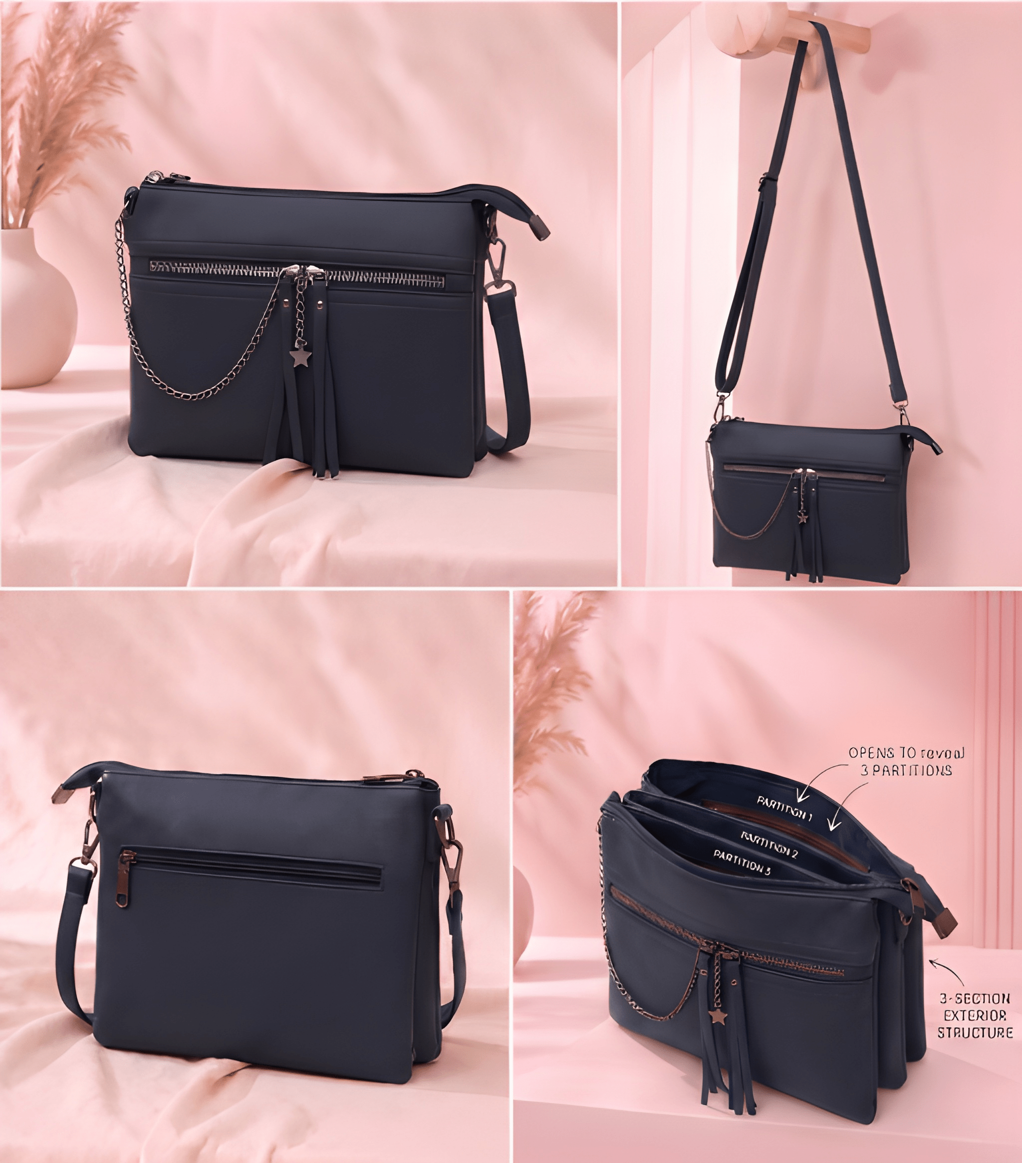 The Star-Charmed Multi-Pocket Crossbody bag.