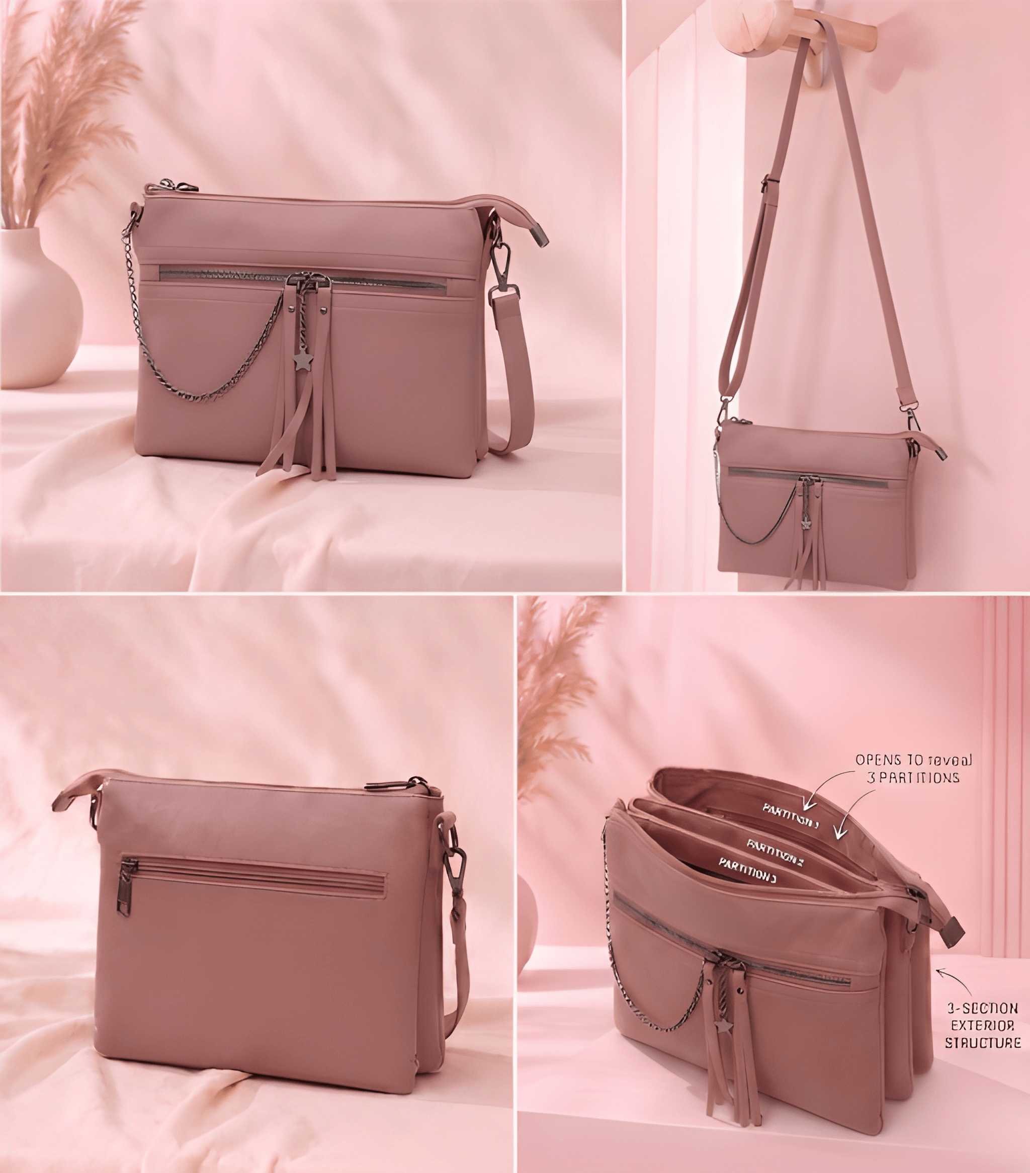 The Star-Charmed Multi-Pocket Crossbody bag.